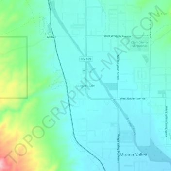Logandale topographic map, elevation, terrain