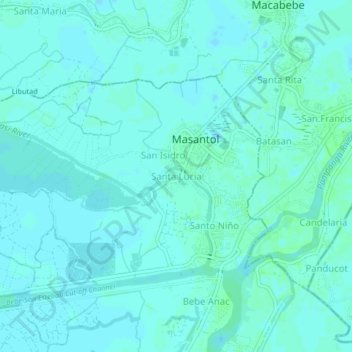 Santa Lucia topographic map, elevation, terrain