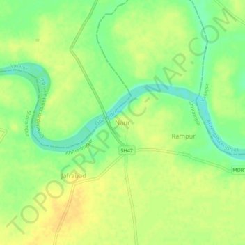 Naur topographic map, elevation, terrain