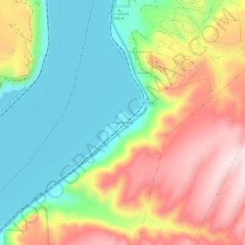 Port Kelley topographic map, elevation, terrain