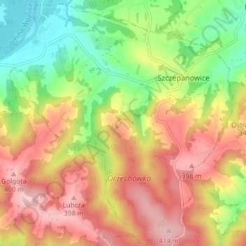 Buczkówka topographic map, elevation, terrain