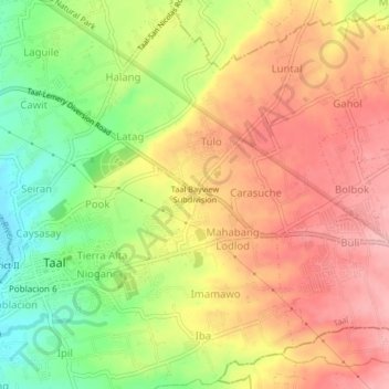 Taal Bayview Subdivision topographic map, elevation, terrain