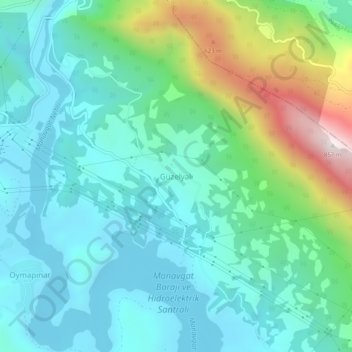 Güzelyalı topographic map, elevation, terrain