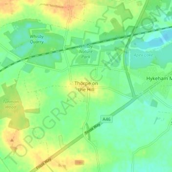 Thorpe on the Hill topographic map, elevation, terrain