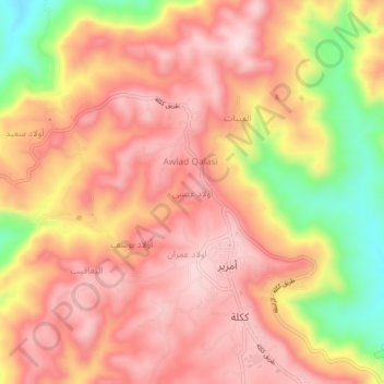 Awlad `Isa topographic map, elevation, terrain