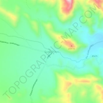 Gualcamayo topographic map, elevation, terrain