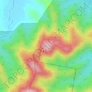 Mount Pleasant topographic map, elevation, terrain