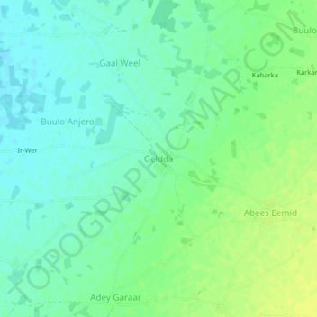 Geldda topographic map, elevation, terrain