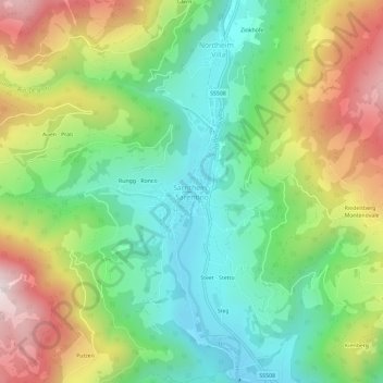 Sarnthein topographic map, elevation, terrain