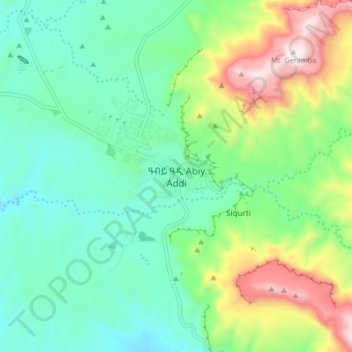 Abiy Addi topographic map, elevation, terrain