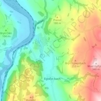 Graig topographic map, elevation, terrain