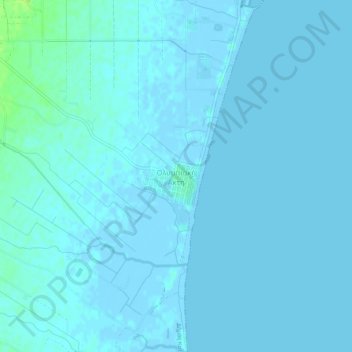 Olympiaki Akti (Beach) topographic map, elevation, terrain