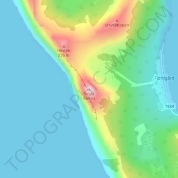 Segla topographic map, elevation, terrain