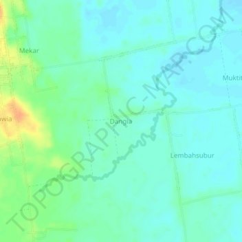 Dangia topographic map, elevation, terrain