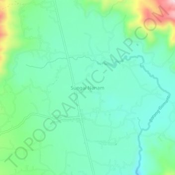 Sungai Nanam topographic map, elevation, terrain