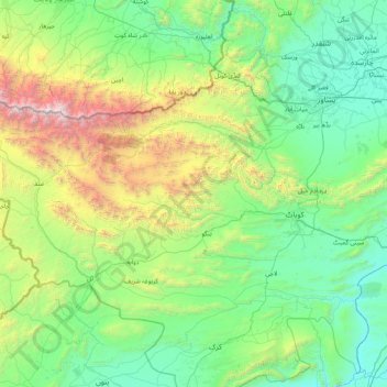 Orakzai Agency topographic map, elevation, terrain