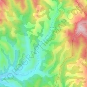 Obârșia topographic map, elevation, terrain