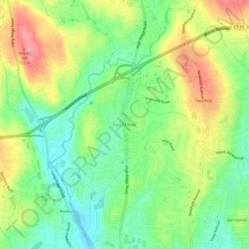 Turn of River topographic map, elevation, terrain