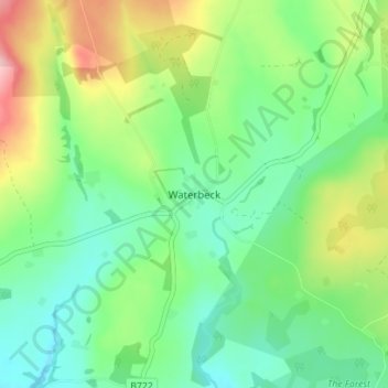 Waterbeck topographic map, elevation, terrain