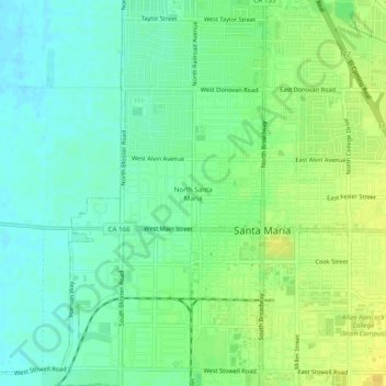 North Santa Maria topographic map, elevation, terrain