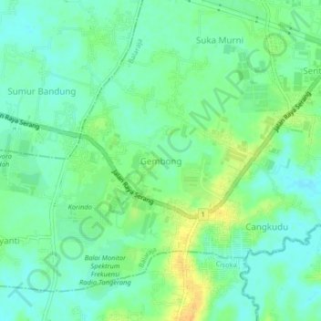 Gembong topographic map, elevation, terrain