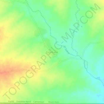 Goubara topographic map, elevation, terrain