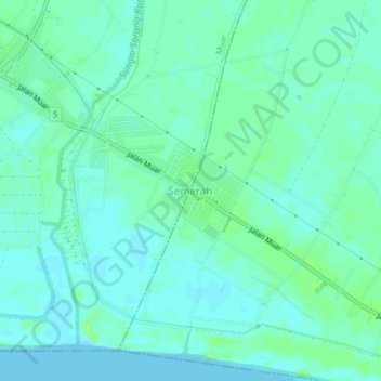 Semerah topographic map, elevation, terrain