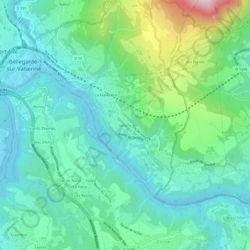 Vanchy topographic map, elevation, terrain