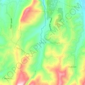 Deliana topographic map, elevation, terrain