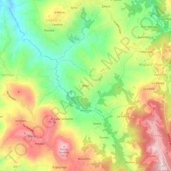 Beleo topographic map, elevation, terrain