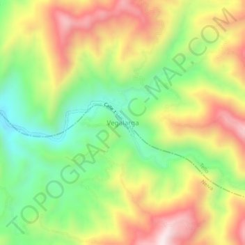 Vegalarga topographic map, elevation, terrain