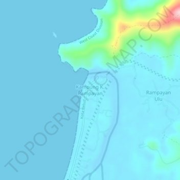 Kampung K. Rampayan topographic map, elevation, terrain