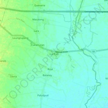 La Paz topographic map, elevation, terrain