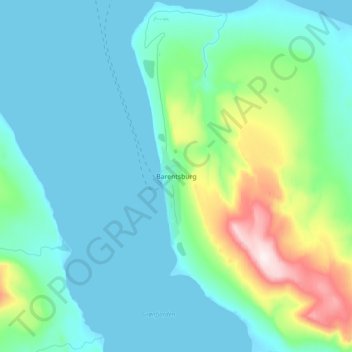 Barentsburg topographic map, elevation, terrain