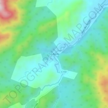 Pos Buntu topographic map, elevation, terrain