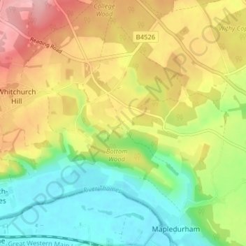 Collins End topographic map, elevation, terrain