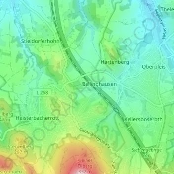 Bellinghauserhohn topographic map, elevation, terrain