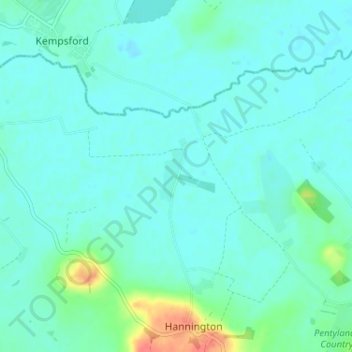 Hannington Wick topographic map, elevation, terrain