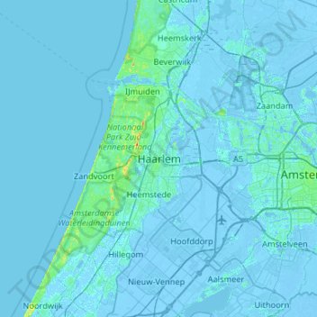 Haarlem topographic map, elevation, terrain