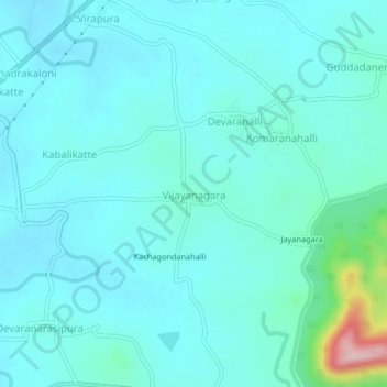Vijayanagara topographic map, elevation, terrain