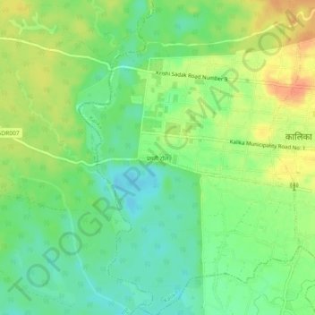 Pragati Tol topographic map, elevation, terrain