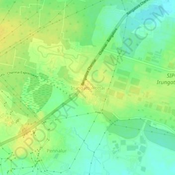 Irungattukottai topographic map, elevation, terrain