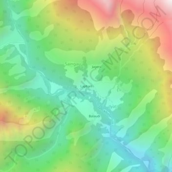 Laphari topographic map, elevation, terrain