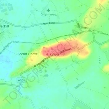 Seend topographic map, elevation, terrain