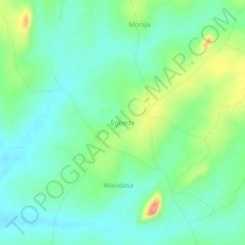 Egbeda topographic map, elevation, terrain