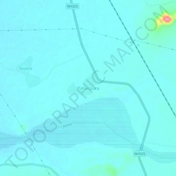 Paharpura topographic map, elevation, terrain