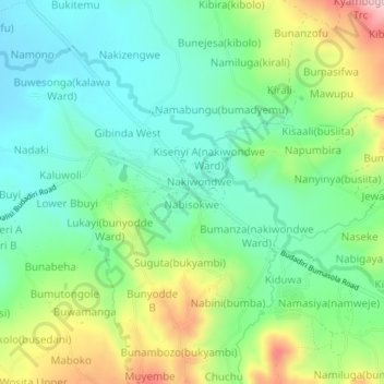 Budadiri topographic map, elevation, terrain