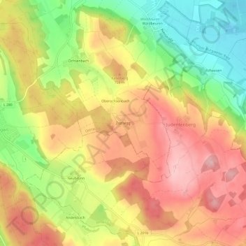 Zoznegg topographic map, elevation, terrain