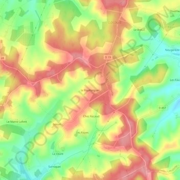 la Pouillargues topographic map, elevation, terrain