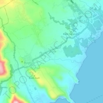 Perasi topographic map, elevation, terrain